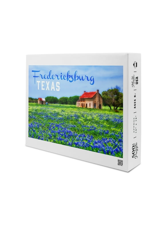 Fredericksburg, Texas, Bluebonnets (19x27 inches, Premium 500 Piece Jigsaw Puzzle for Adults and Family, Made in USA)