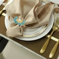 thumbnail image 2 of 's Day Gift Blue Napkin Ring 6 Piece Set, Exquisite Swan Napkin Ring with Blue Rhinestones,Tabletop Decoration, 2 of 10