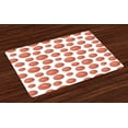 thumbnail image 1 of Ambesonne Basketball Place Mats Set of 4, Realistic Style Ball, Standard Size, Pale Cinnamon White, 1 of 4