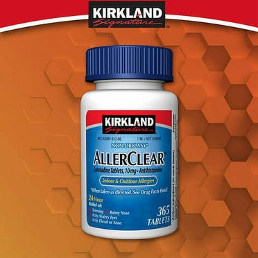 Kirkland Signature Non Drowsy Allerclear Loratadine Tablets, Antihistamine, 10mg, 365 Tablets