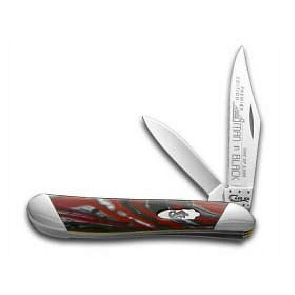 Case XX Knives Slant Series Man In Black Corelon Peanut 1/2500 Stainless Pocket Knife
