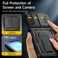 thumbnail image 4 of for Samsung Galaxy A16/ A17/ A26-5G Phone Case with 2 Pack Screen Protector, Slide Camera Cover, Kickstand & Lanyard Strap, Military Grade Shockproof Protective Heavy Duty Non-Slip Case, Black, 4 of 9