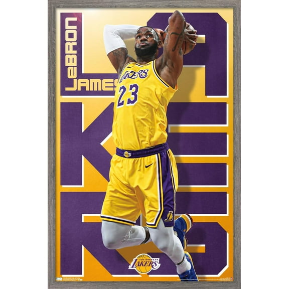 NBA Los Angeles Lakers - Lebron James 19 Wall Poster, 14.725" x 22.375" Framed