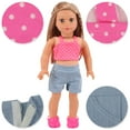 thumbnail image 3 of ZITA ELEMENT 10 Sets American 18 Inch Doll Clothes - 18 pcs Doll Clothing Dress Swimsuits Jumpsuit Tights for 18 Inch Girl Dolls, 3 of 8