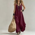 thumbnail image 4 of Aimik Women's Sleeveless Spaghetti Strap Loose Maxi Dress V-Neck Flowy Baggy Kaftan Casual Boho Dress, 4 of 5