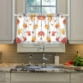 thumbnail image 2 of Yayeee Kitchen Curtains Tier Pair Light Filtering 27"x24" Rod Pocket Short Cafe Window Panel, Watercolor Autumn Leaves, 2 of 7
