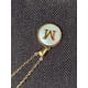 thumbnail image 2 of Collar Maria Almudena Inicial M Cadena dorada Chapa de oro, 2 of 2