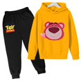 thumbnail image 3 of Conjunto de sudaderas con capucha Lotso para niños, Woody, Buzz Lightyear, sudaderas con capucha de Toy Story de dibujos animados para niños, camisetas y pantalones largos, traje de 2 piezas para niño, 3 of 5