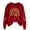 Red 0826 sweatshirts, variant on Womens Thanksgiving Day Crew Neck Sweatshirts Trendy Turkey Printed Pullovers Causal Fall Long Sleeve Graphic Tops Black L