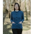 thumbnail image 3 of SAOL 100% Merino Wool Women's Aran Button Up Cable Knit Cardigan Sweater Irish Lumber Jacket with Pockets Made in Ireland, 3 of 7