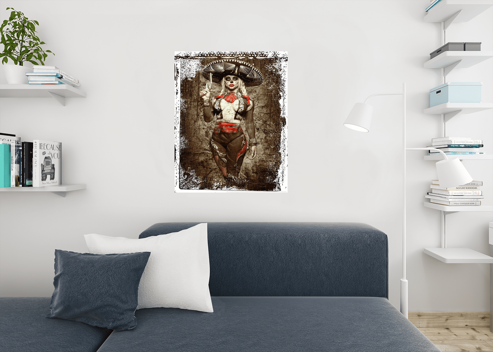 El Mariachi Muerte by Daveed Benito Mural inch Poster 36x54 inch 