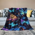 thumbnail image 2 of BCIIG  Butterfly Blanket, Colorful Blacklight Neon Butterfly Throw Blanket, Unique Butterfly Gifts for Women and Girls, Ultra Soft Butterfly Decor, Plush Butterfly Lovers Gift Ideas  50x60in, 2 of 6