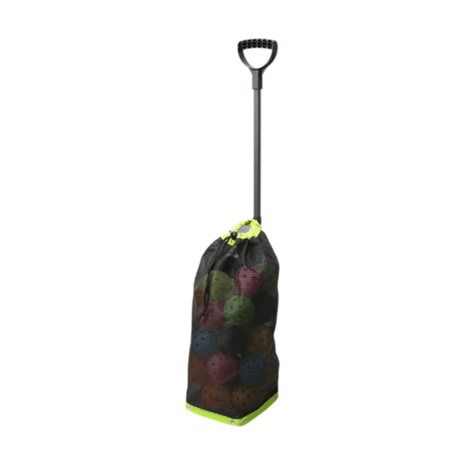 Pickleball Ball Retriever Grabber Basket Collector Adjustable Height Oxford Cloth for Outdoor Gym Training