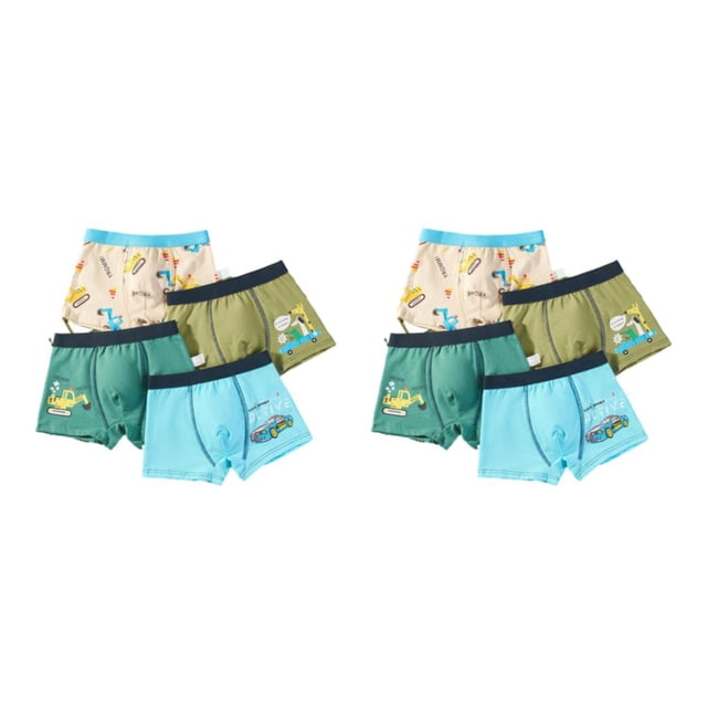 Qarigey 4 Uds. Boxers de algodón cómodos para niños, ropa interior transpirable y para niños, bragas, calzoncillos de dibujos animados, Type5 NO5