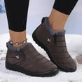 thumbnail image 3 of Adult Winter Boots for Women Men Lightweight Waterproof Fleece Lined Warm Snow Boots Seniors Non Slip Work Walking Ankle Booties, 3 of 6
