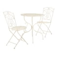 thumbnail image 3 of SAFAVIEH Semly Rustic Outdoor Patio 3 Pc Bistro Set, Pearl White, 3 of 10