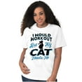 thumbnail image 3 of Crazy Cat Ladies Funny Gym Workout Women's Graphic T Shirt Tees Brisco Brands M, 3 of 6