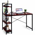 thumbnail image 1 of Gymax 47.5'' Computer Desk Writing Desk Study Table Workstation With 4-Tier Shelves, 1 of 9