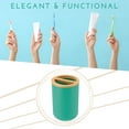 thumbnail image 5 of Green Toothpaste and Toothbrush Holder Padang with Bamboo Top - Chic Bathroom Organizer, 5 of 7