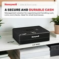 thumbnail image 2 of Honeywell Safes & Door Locks - Deluxe Small Cash Box Removable Money Tray - Storage Under Tray & 8 Coin Slots - Durable Metal Safe Key Lock - Saving Money Lock Box - Black, 0. 23 CU - 6113 CA1, 2 of 3