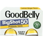 GoodBelly Big Shot Probiotic Drink, Lemon Ginger, 4 CT
