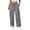 Gray, variant on Wide Leg Linen Cargo Pants for Women Drawstring High Waisted Baggy Palazzo Summer Beach Lounge Trousers with Pockets, 29'' Inseam