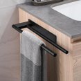 thumbnail image 3 of Toallero negro sin perforaciones Toallero doble de acero inoxidable Toallero autoadhesivo de dos brazos Toallero para invitados Montado en la pared para baño Cocina, 3 of 5