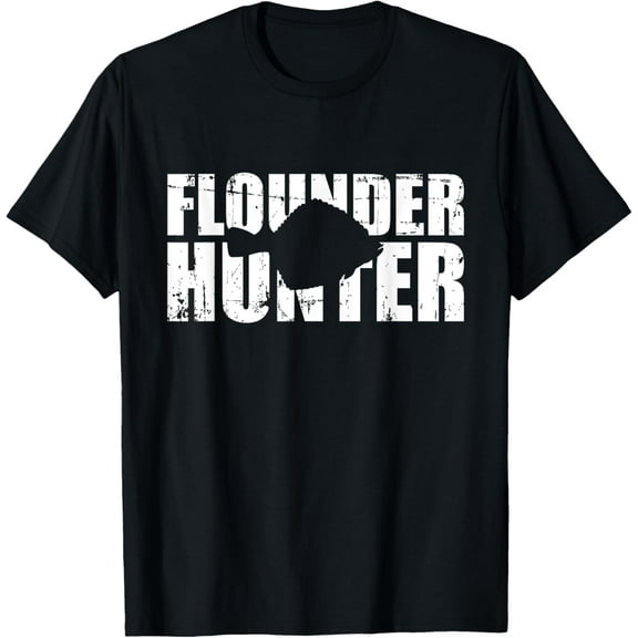 men and women can wear，Flounder Hunter Fishing T-Shirt