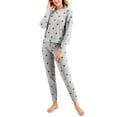 thumbnail image 1 of Jenni Womens Long Sleeve Waffle Pajama Top and Jogger Set, 1 of 1