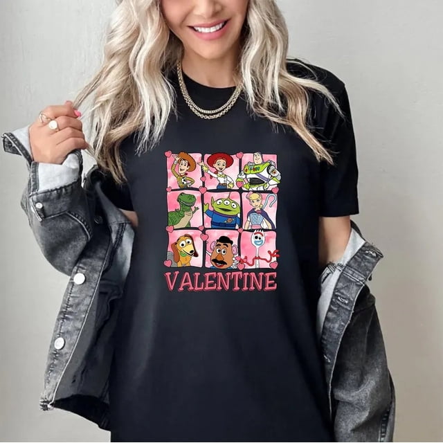 T-Shirt Rose Valentine Toy Story Valentine Disney Characters Toutes Tailles p-5TG