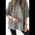 thumbnail image 3 of Camiseta Básica Informal de Verano de Corta con Aberturas Laterales Extragrandes, Gris Talla S, 3 of 7