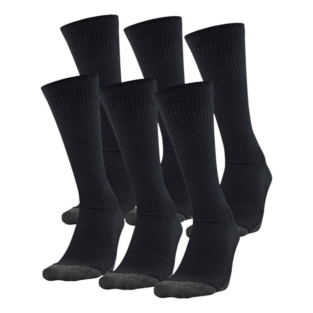 Calcetines Under Armour Performance Tech Crew para adultos negros, 6 pares
