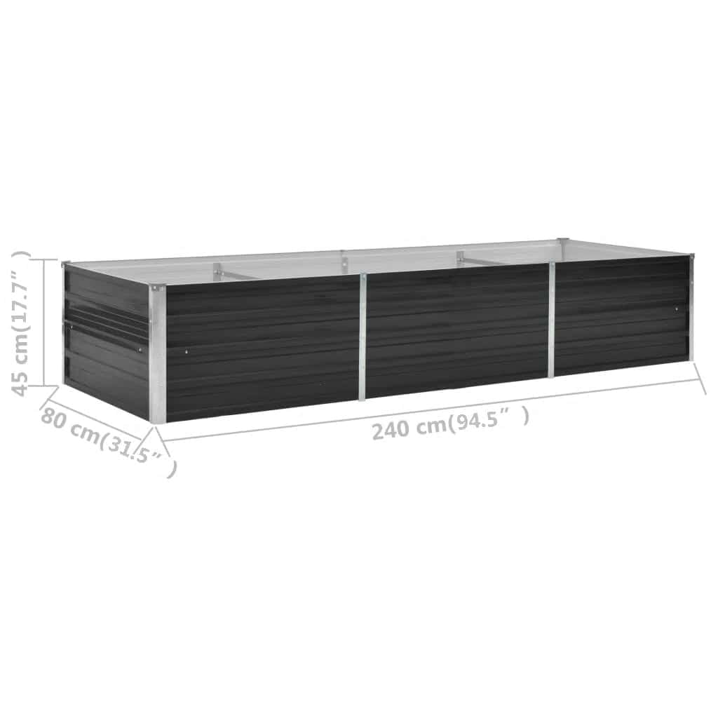 vidaXL Raised Garden Bed Raised Flower Bed Galvanized Steel Planter Anthracite