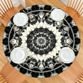 thumbnail image 2 of Black White Tie Dye Mandala Pattern Round Fitted Tablecloth with Elastic Edge,Dining Table Cover Waterproof,Outdoor Round Tablecloth for Camping,Dining,Indoor and Outdoor, 2 of 7