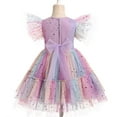 thumbnail image 5 of IDOPIP Toddler Kids Girls Sequin Star Tutu Dress Ruffle Sparkle Tulle Wedding Party Princess Dress, 5 of 8