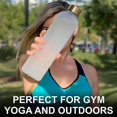thumbnail image 2 of 1l Water Bottle With Time Marker 32 Oz Motivational Reusable Fitness Sports Outdoors Travel Leakproof Bpa Free Frosted Plastic, 2 of 4