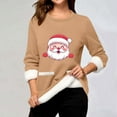 thumbnail image 2 of WEAIXIMIUNG Chandails en Molleton pour Femmes Sans Capuche Manches Longues Col Rond Poche Rembourré Pull Chaud, 2 of 5