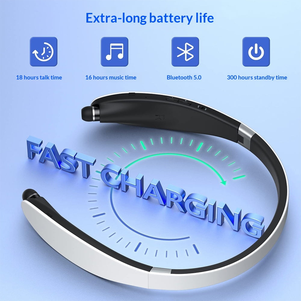 Stereo Bluetooth Earphones SX-991 Foldable Universal Sports Music Wireless Neck Hanging Headsets Noise Reduction Call Function Voice Control