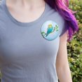 thumbnail image 2 of Pretty Parakeet Budgie Pinback Button Pin, 2 of 4