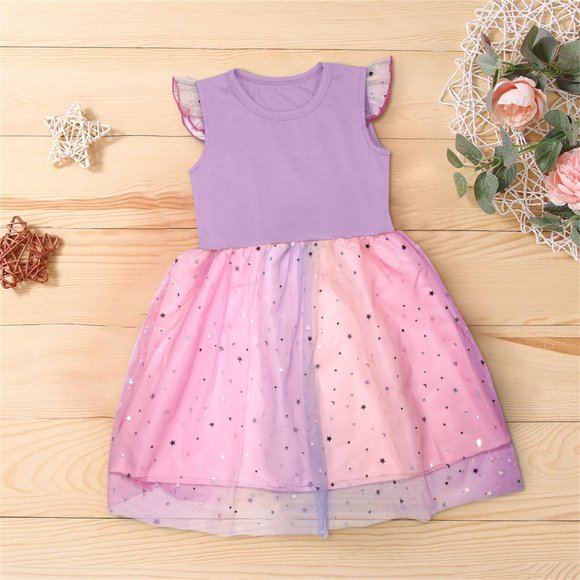 Toddler Kids Baby Girls Dress Short Sleeve Rainbow Dress Birthday Party Dresses Tutu Skirt Christmas Little Girls Dresses Size 5-6 Blue Christmas Girls Dresses Size 6-7 Christmas Girls Dresses Size
