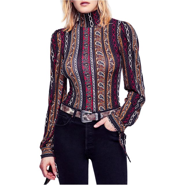 Blusa Free People con mangas anudadas para mujer negro grande
