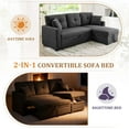 thumbnail image 5 of Timbernest 76.5" Pull Out Sofa Bed, Convertible L Shaped Sectional Sleeper Sofa with Chaise Storage, Charcoal Black Linen Blend, 5 of 11