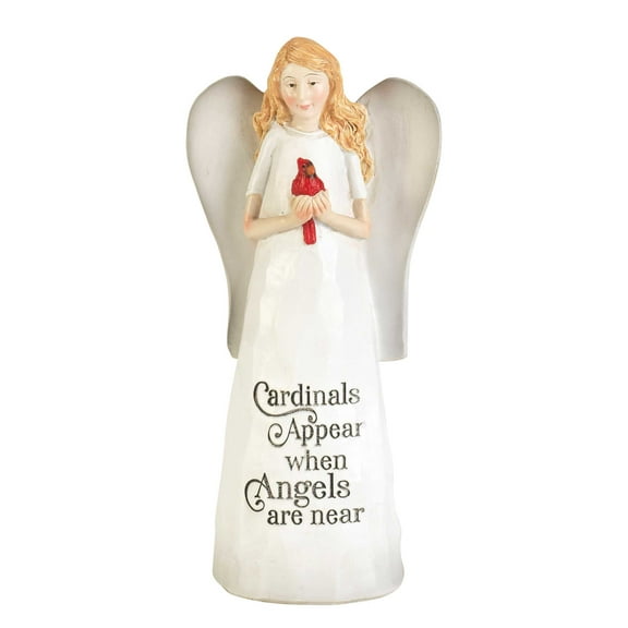 Dicksons Cardinals Appear Angel Near Red 6 inch Resin Table Top Figurine