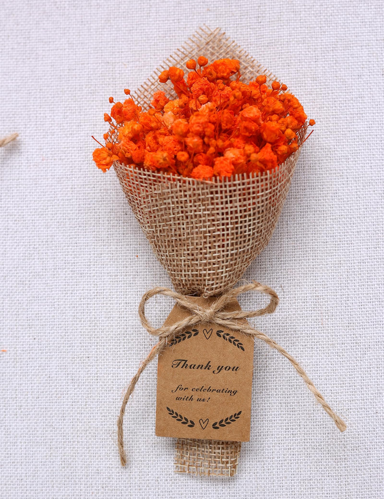 20-piece Set Mini Dried Flowers Bouquet For Rustic Wedding Favors Shower Party Guests Bridal Gifts Baptism Thank You Favor. (orange)