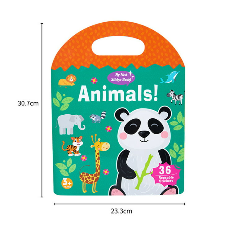 3 Sets Portable Jelly Sticker Book, Reusable Ocean Farm Animal