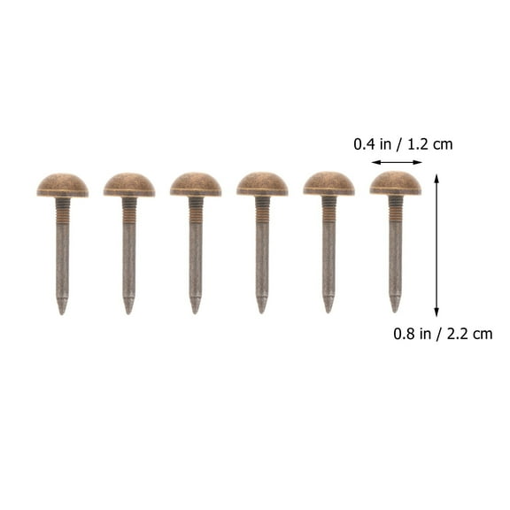 OUNONA 20 Pcs Brown Copper Upholstery Tacks Decorative Furniture Nails for Home Decor and Craft Projects
