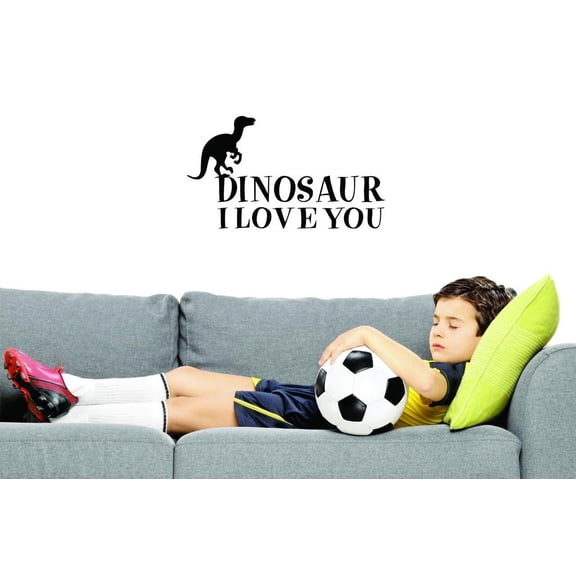 Custom Decals Dinosaur I Love You Wall Art Size: 10 X 20 Inches Color: Black