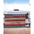 thumbnail image 5 of 4th of July RV Awning Sun Shade Screen 9'X15.3' American Flag Mesh Sunscreen Patriotic Stars Stripes Retro Wood Grain Awning Shade Screen with Zipper Completed Kits for RV Motorhome Camper, 5 of 7