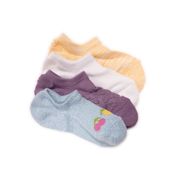 MUK LUKS Women's Dream Step No-Show Liner Socks, 4-Pack, OSFM