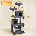 thumbnail image 3 of Yaheetech 62"H Multi Level Cat Tree Tower with Condos, Foam-Padded Perches, Dark Gray, 3 of 9